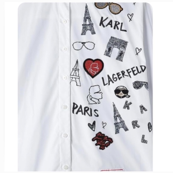 Karl Lagerfeld Paris Iconic Motif Button Down, Limited E… - Picture 3 of 17